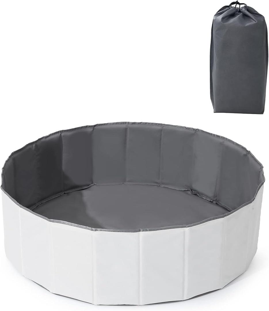GOGOSO Large Ball Pits for Toddlers with Storage Bag Gifts for Baby Girls Boys Kids Dogs as Play Yard, Baby Playpen, Fence, Oxford Cloth Portable & Foldable Ball Pool (Balls Not Included), White