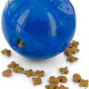 PetSafe Slimcat Slow Feeder Ball for Cats - Interactive Puzzle Game for Your Cat - Fill with Food and Treats - Great for Indoor Play for Kittens and Adult Cats, Portion Control and Fast Eaters (Blue)