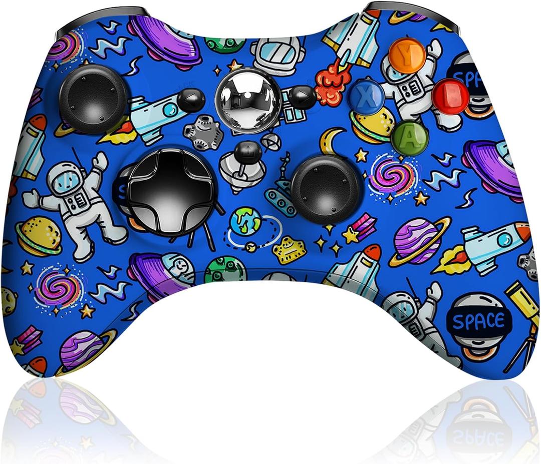 SWCTIM Wireless Controller for Xbox 360, 2.4GHZ Game Joystick Controller Gamepad for Xbox 360 & Slim Console and PC Windows 7/8/10,with 3.5mm Audio Jack,Blue