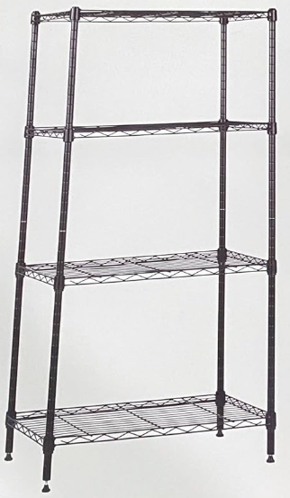 Shelves for storage,4-Steel Wire Storage Rack, Adjustable, Sturdy, Easy Assembly, 13.4"D x 23.2"W x 48"H, Black