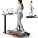 Repower Space-Saving Walking Pad with Incline 7%/2%, Full-Freedom Portable Walking Pad Under Desk, Small Walking Pad Incline for Home and Office for 300LB Capacity (Orange)