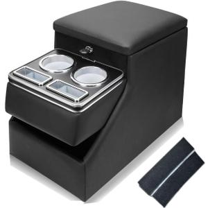 YURSENJIE Truck Center Console Organizer Between Seat for Minivans, SUVs, Middle Van Bench Organizer for Floor Console Organizer Storage Box with Locking Design