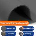 2Pack Large Silicone Mats for Kitchen Counter, 48''x24''(120cmx60cm) Heat Resistant Mat for Kitchen Island, Waterproof Multipurpose Countertop Protector, Dark Gray