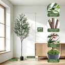 Alupssuc Olive Trees Artificial Indoor, 6FT Tall Faux Olive Tree with White Planter, Artificial Plants with Lifelike Fruits and Realistic Leaves for Modern Home Office Living Room Decor