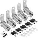 5 Pack Cabinet Lock with Keys, 1" RV Storage Locks Keyed Alike, RV Locks for Storage Door, Camper Toolbox RV Cam Locks with Manual(5 Pack, 1 Inch)