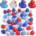 Jerify 12 Pcs 2 Inch Patriotic Rubber Ducks Summer Small Shower Float Rubber Ducks Star Rubber Ducky for Bath Birthday Gifts Baby Showers Beach Pool 4th of July Independence Day (Classic)