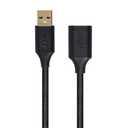 Monoprice USB 3.0 Premium Extension Cable - Type-A Male to Type-A Female, Braided Nylon Jacket, 10 Feet, Black