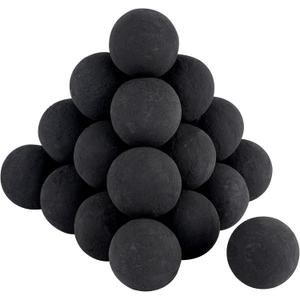 Skyflame 2-Inch Ceramic Fire Balls, 25PCS Round Fire Pit Balls for Indoor and Outdoor Fire Bowl Fireplace DIY Accessory, Black