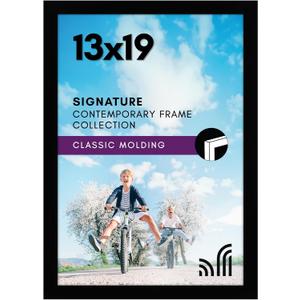 Americanflat 13x19 Picture Frame with Shatter-Resistant Glass - Signature Collection - Gallery-Style Frames Made of Engineered Wood - Photo Frame for Wall Display - Black