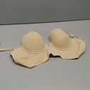 Low Back Bras-Seamless Deep-V Plunge Invisible Backless Bra-Underwire Lightly Lined Halter Multiway Low Cut Bra (34C, Nude)