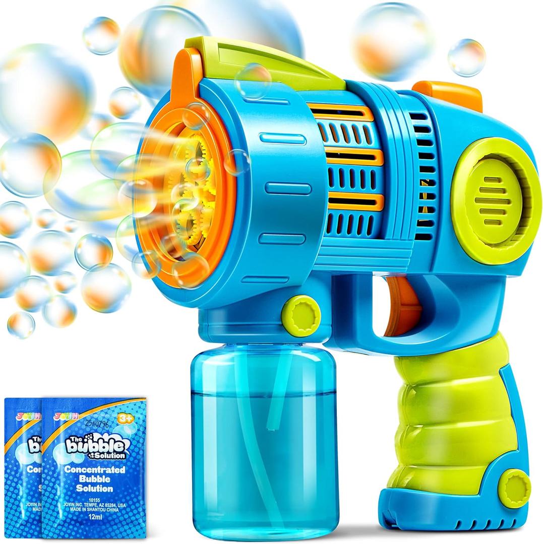 Sloosh Kids Bubble Gun Machine with Refill Solution, 2 in 1 Automatic Bubble Maker Guns for Toddlers 1-3 Kids 4-8, Outdoor Toy, Adults, Party, Easter, Gift
