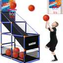 Arcade Basketball Game Set for Kids, Boy Toys Basketball Hoop with 4-5 Balls for 3-12 Years Old, Adjustable Height w/Pump & Storage Net for Kids Indoor Outdoor Sports Play, Christmas Birthday Gifts