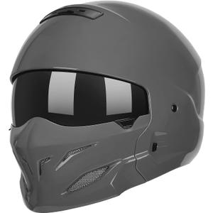 Full Face Motorcycle Helmet for Unisex-Adult Dirt Bike ATV Scooter Cruiser 3/4 Face Motocross Helmet Interchangeable Mouth Cover DOT Approved L