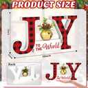 Christmas Table Decorations Indoor Xmas Wooden Joy Tabletop Merry Christmas Centerpieces for Tables Wood Sign Decor Tiered Tray Office Desk Shelf Outdoor Holiday Home Party Mantel Gift Winter Rustic