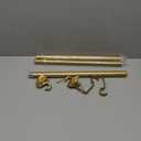 Gold Farmhouse Curtain Rods for Windows:18-45 Inch Adjustable Curtain Rod for Bedroom Living Room, Heavy Duty Decorative Rustic Drapery Rods with Vintage Swan Finials Easy Install, Brass Gold