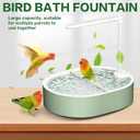 Bird Bath, Parrot Bathtub, Automatic Parrot Shower Bath with Pump, Birds Shower Bathtub with Running Water, Large-Capacity Water Tank,Suitable for Many Kinds of Birds (Green)