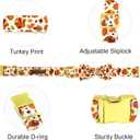 Dog Collar Thanksgiving Day Holiday Turkey Print Pet Collar Soft Cute Dog Collars with Bow Tie Adjustable Metal Buckle Collar Giftfor Medium Dogs (Medium (Pack of 1))