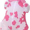 Inflatable Cow Costune Blow up Animal Costume for Cosplay Party Halloween Suit Parade Carnival Outfit, Pink, Large(150cm-190cm)