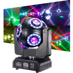 Moving Head Stage Light with Halo Beam 8x15W LED Stage Lights RGBW 4in1 DJ Lights 360Moving Head DMX Sound Activated for Club Wedding Show