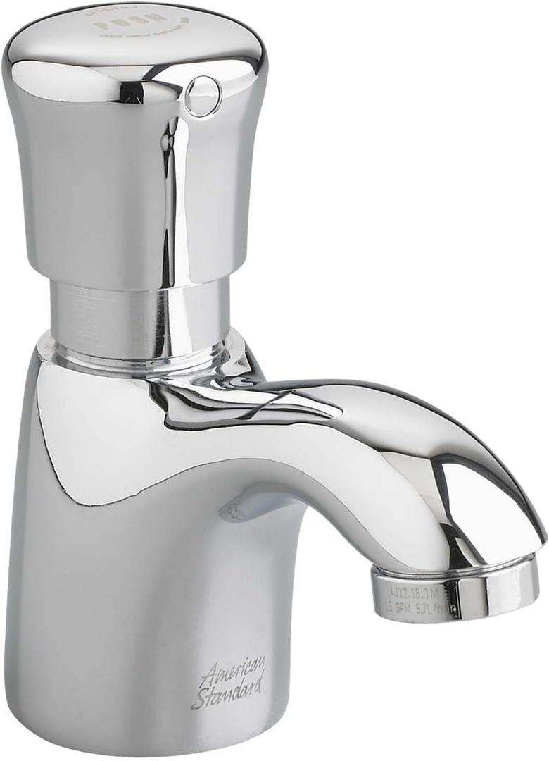 American Standard 1340119.002 Pillar Tap Metering Faucet with Extended Spout 0.5 GPM, Chrom