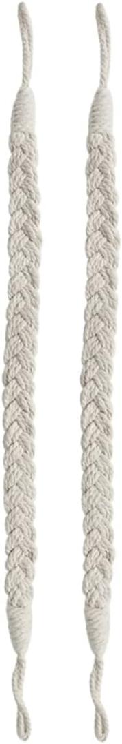 LIFKOME 2pcs Woven Curtain Tieback Rope Delicate Holdbacks for Drapes Natural Curtain Buckle Elegant Design for Home Decor and (Beige)