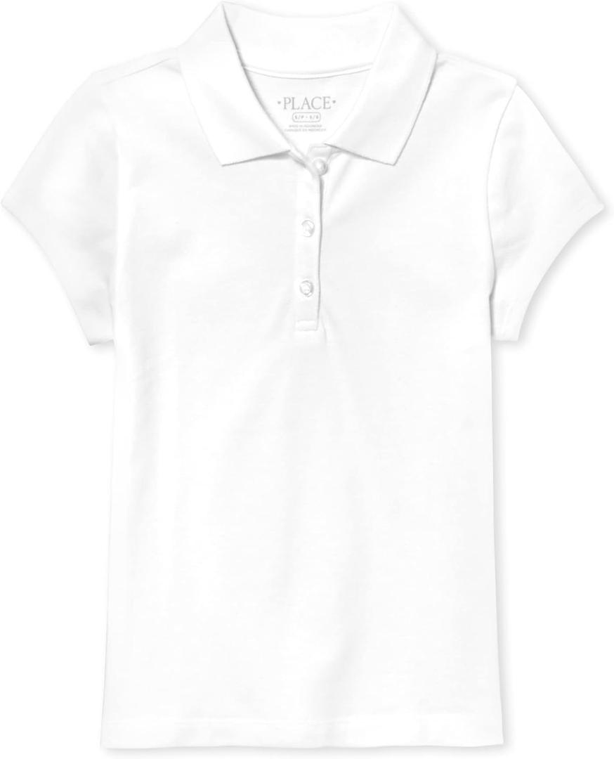 The Children's Place baby-girls And Toddler Short Sleeve Ruffle Pique Polo (White)