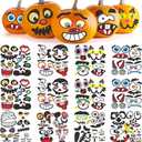 Halloween Pumpkin Stickers, Make 60 Faces Pumpkin Decorating Stickers with 12 Sticker Sheets Jack O Lantern Stickers