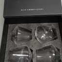 MyGift Spinning Whiskey Glasses Set of 4, Rotating Tilted Old Fashioned Bourbon Scotch Glasses, Includes Gift Box (Clear)