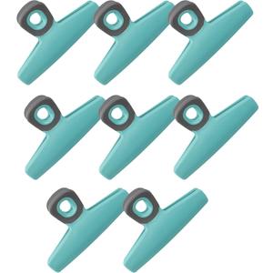 COOK WITH COLOR Wide Heavy Duty Chip Clips, Large Bag Clips for Food Storage with Air Tight Seal Grip, Pack of 8, Teal