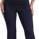 Lrady Womens 2 Piece Outfits Lounge Sets Lightweight Comfy Slim Crop Tops Fold Over Flare Pants Tracksuits