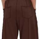 LAMISSCHE Womens Casual Strapless Jumpsuits off the Shoulder Summer Rompers Sleeveless One Piece Outfits with Pockets (Brown, XL)