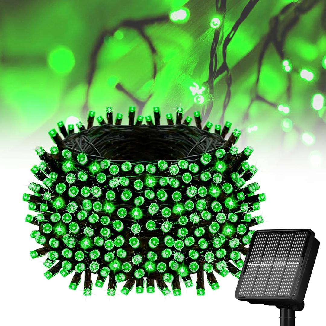Solar String Lights for Outside, 39Ft 100 LED Solar String Lights Outdoor with 8 ModesSolar Lights for Outside Waterproof for Yard, Fence,Balcony, Party,Christmas Tree Decorations (Green)