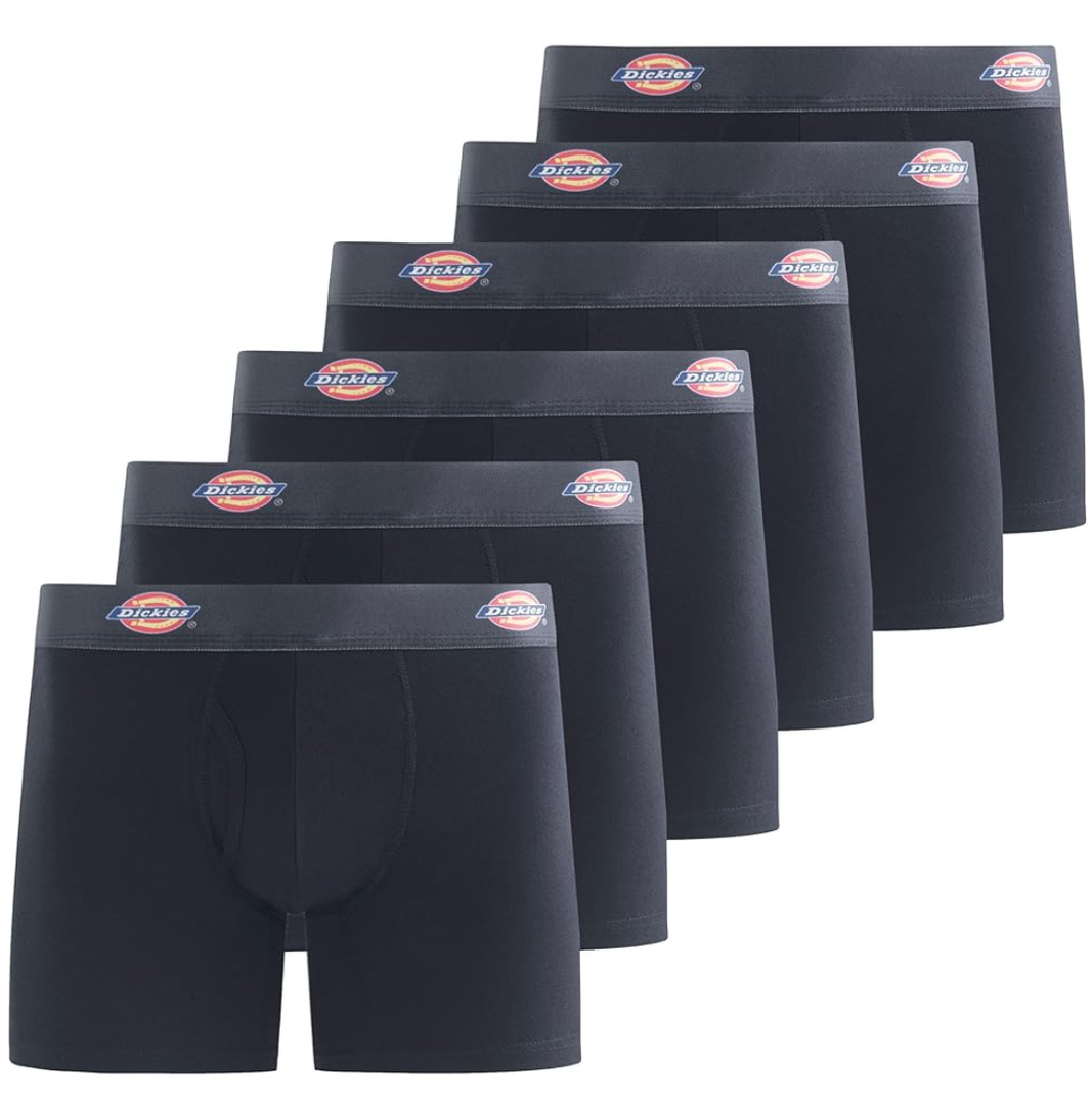 Dickies Mens Underwear 6 Pack Boxers for Men Breathable Cotton Boxer Briefs, Size M