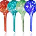 Plant Watering Globes Set of 4 - Small Self Watering Globes for Indoor & Outdoor Plants - Multicolored, Automatic, Glass Watering Bulbs for Daily Use, Plant Watering Devices