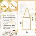 FOCHIER F 4 Pcs Pressed Flower Frame with Tweezers, Wall Hanging Tabletop Display Double Glass Frames with Metal Chain for Pressed Dried Flowers Plants, Horizontal and Vertical Picture Frame, Gold, FRAMES ONLY