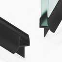 2PCS Shower Door Bottom Seal Strip, Black PVC, 39" Length, Fits 10mm Thick Glass, Prevents Leaks & Water Damage, Easy Installation, No Adhesive Required (Black, 39in for 3/8"(10mm) Door)