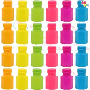 JOYIN 24 pcs Mini Bubble Bottles with Wand Assortment for Kids, Bubbles Party Favors Supplies, Summer Toy for Toddler, Valentines Day Goodie Bag Stuffer, Birthday Gifts for Toddlers