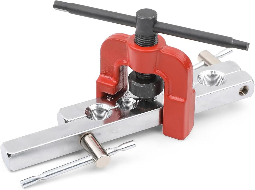 Flaring Tool 45Single Flare Tubing Pipe Copper 6 Dies of 3/16-5/8 Inch Kit HVAC Refrigeration Plumbing Work