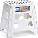 ACKO Folding Step Stool -13inch Height Premium Heavy Duty Foldable Foot Stool for Kids and Adults, Kitchen Garden Bathroom Stepping Stool White