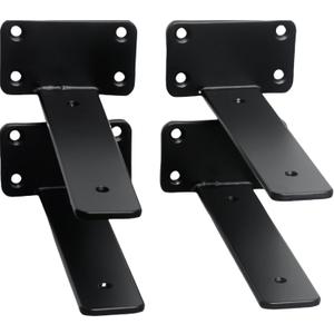 4 Pack - 7 inch Black Hidden L Shelf Bracket (1/5 Inch Thicked) Iron Floating Shelf Brackets Rustic Industrial Metal Brackets for Shelf Support