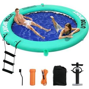 UTOBSPORT Inflatable Water Hammock Floating Dock 8x8 FT Water Floating Island Raft for Lake Boat Pool Ocean | Adults Kids Dogs, with W/Cupholder & Pump UTOBSPORT Inflatable Water Hammock Floating Dock 8x8 FT Water Floating Island Raft for Lake Boat Pool Ocean | Adults Kids Dogs, with W/Cupholder & Pump