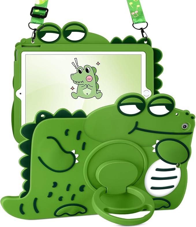 for iPad Air 3rd Generation Case, Pro 10.5” Case - Cute Girls Boys Cover Kawaii Girly Women Pretty with Strap & Handle Stand Soft Silicone for Apple iPad Air 3, Pro 10.5 Cases