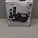 Panasonic Corded Phone/Cordless Phone with Answering Machine, Advanced Call Block and 2Way Recording, 2 Handsets Expandable up to 6 Cordless Handsets  KXTGF852B (Black)
