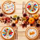 Turkey Thanksgiving Party Supplies Kit for 50 Guests - Complete Autumn-Themed Disposable Dinnerware Set: Dinner & Dessert Plates, Napkins - Thanksgiving Party Decorations