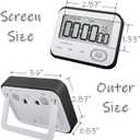 Digital Kitchen Timer Magnetic Loud Alarm, Large LCD Screen Silent/Beeping Multi-Function for Teachers Classroom Kids, Black