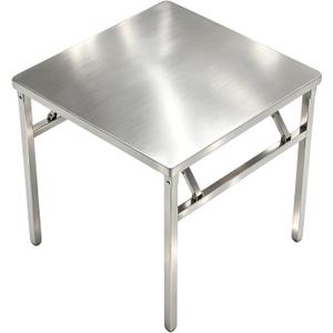 Portable Stainless Steel Metal Folding Table 31.5"x31.5" No-Assembly | Heavy Duty Kitchen Prep Table Square Stainless Steel Work Table for Kitchen Garage,Workshop,Outdoor BBQ, 31.5 x 31.5 x 29.5 inches