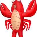 KOOY Inflatable Lobster Costume Adult, Inflatable Costume For Adult, Blow Up Crawfish Costumes Women/Men for Funny Party, Lobster Dress, Onesie For Mardi Gras/Halloween, Inflatable costumes size: suit for 150cm-180cm 