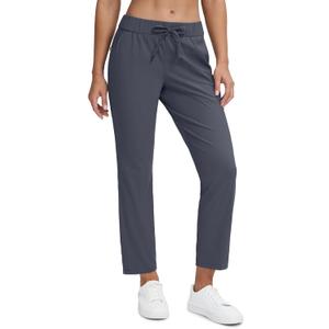 Seamaid Women's Golf Pants with Pockets 7/8 Stretch Travel Ankle Pants for Casual Athletic (Dark Grey), M