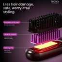 FLOWN Original Go Brush PRO [Five Minutes Hair Styling Routine] - No Damage Heat Brush with USB-C Charger - Electric Travel Pocket Brush for All Hair Types - Black (Formerly Numoya)