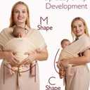 Momcozy Baby Carrier AirMesh - The Perfect Summer Sling for Newborns to Toddler 8-35 lbs - Cooling Fabric Baby Wrap, Lightweight, Ergonomic, and Easy to Wear, Light Beige